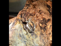 Load image into Gallery viewer, Ring 925 Silber vergoldet Holz Kreis Kelch verstellbar
