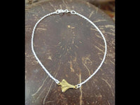 Load image into Gallery viewer, Armband 20cm vergoldet Silber 925 Ginkgo Blatt 10mm
