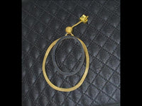 Load image into Gallery viewer, Ohrstecker Silber 925 vergoldet Ellipsen gold schwarz
