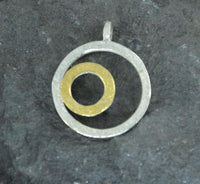 Load image into Gallery viewer, Anhänger Silber 925 vergoldet Ringe Kreise
