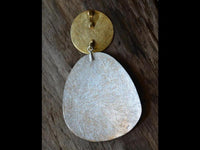 Load image into Gallery viewer, Anhänger Silber 925 vergoldet gebürstet Kreis Plektrum
