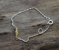 Load image into Gallery viewer, Armband 20cm vergoldet Silber 925 Blatt Rose
