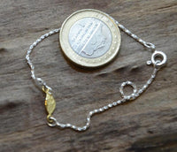 Load image into Gallery viewer, Armband 20cm vergoldet Silber 925 Blatt Rose
