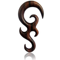 Load image into Gallery viewer, Sonoholz lang Tribal Piercing Holz Ornament Spitzen Unisex Expander handgeschnitzt Organic

