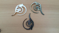 Load image into Gallery viewer, Perlmutt Piercing 3mm Spirale Blume Spitze Expander Muschel filigran geschnitzt
