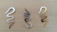 Cargar imagen en el visor de la galería, Perlmutt Piercing Schlange Hook 4mm Expander Muschel filigran handgeschnitzt Ohr
