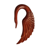 Load image into Gallery viewer, Piercing Holz red sawo wood Schwan Tribal earring Expander handgeschnitzt
