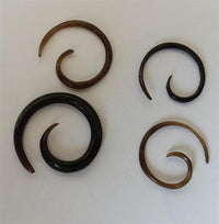 Load image into Gallery viewer, Dehner Buffalo Horn Piercing Expander schwarze Mini Spirale 1mm 1.2mm 1.5mm 2mm
