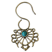 Cargar imagen en el visor de la galería, Piercing White Brass Hook Ohrhänger 1.3mm Türkis Herz
