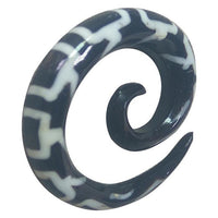 Cargar imagen en el visor de la galería, Horn Piercing Dehnschnecke Centipede Bone Inlay 5mm

