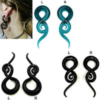 Cargar imagen en el visor de la galería, Piercing Feuerglas Spiral Taper blau Dehnschnecke 30g
