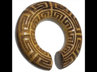 Cargar imagen en el visor de la galería, Ohr Donut Piercing griechisch Teakholz Ohrgewicht
