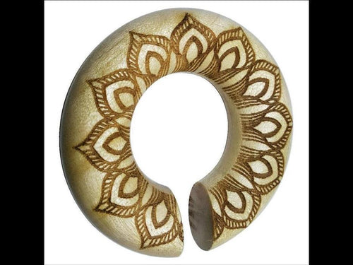 Ohr Donut Piercing Blüte Krokodilholz Ohrgewicht