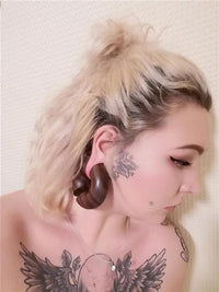 Load image into Gallery viewer, Ohr Holz Piercing Tigerholz Ohrgewicht Ring Donut
