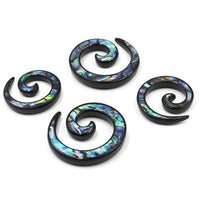 Load image into Gallery viewer, Piercing Ohrgewicht Brass Dehnschnecke Paua Abalone
