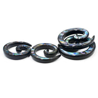 Load image into Gallery viewer, Piercing Ohrgewicht Brass Dehnschnecke Paua Abalone
