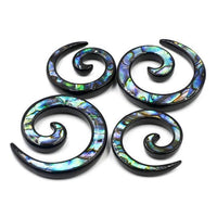 Load image into Gallery viewer, Piercing Ohrgewicht Brass Dehnschnecke Paua Abalone
