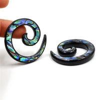 Load image into Gallery viewer, Piercing Ohrgewicht Brass Dehnschnecke Paua Abalone
