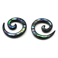 Load image into Gallery viewer, Piercing Ohrgewicht Brass Dehnschnecke Paua Abalone
