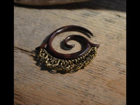 Load image into Gallery viewer, Piercing Dehnschnecke Narraholz Brass Ornament Spirale
