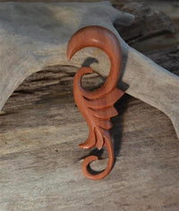 Load image into Gallery viewer, Piercing Holz red Sawo Wood Blüte Ohrstecker Expander
