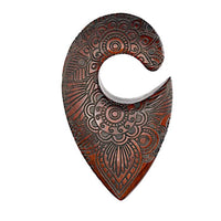 Cargar imagen en el visor de la galería, Ohrgewicht Narraholz Tropfen 16mm Piercing Blumen
