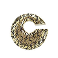 Cargar imagen en el visor de la galería, Ohrgewicht Brass Piercing 10mm Blume des Lebens Kreis
