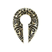 Cargar imagen en el visor de la galería, Ohrgewicht Brass 12mm Tropfen Spiralen Schlüsselloch
