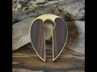 Cargar imagen en el visor de la galería, Ohrgewicht Brass 14mm Tropfen Schlüsselloch Holz Inlay
