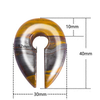 Load image into Gallery viewer, Ohrgewicht Natur Stein 12mm Tropfen Schlüsselloch braun
