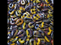 Load image into Gallery viewer, Ohrgewicht Natur Stein 12mm Tropfen Schlüsselloch braun
