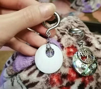 Load image into Gallery viewer, Ohrgewicht Piercing Edelstahl Abalone Baum des Lebens
