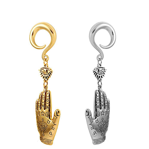 Ohrgewicht Piercing Hook Edelstahl Auge Hand der Fatima