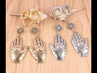 Load image into Gallery viewer, Ohrgewicht Piercing Hook Edelstahl Auge Hand der Fatima
