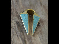 Cargar imagen en el visor de la galería, Ohrgewicht Messing Pfeil 6mm 2ga crushed Türkis Dehner
