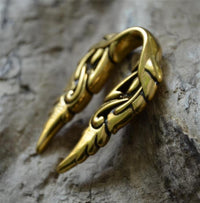 Load image into Gallery viewer, Ohrgewicht 14mm Dehner Edelstahl gold PVD Spiral Flügel
