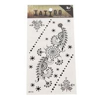 Load image into Gallery viewer, Tattoo schwarz Blumen Ranke Schnörkel Punkte Formen Linien temporär Klebetattoos
