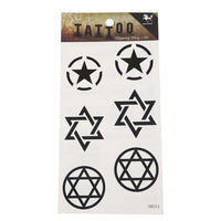 Load image into Gallery viewer, Tattoo schwarz Sterne Kreise verschiedene Formen temporary flash Klebetattoos
