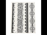 Load image into Gallery viewer, Tattoo schwarz länglich breit schmal  Armband Spitze Bordüre 4 Tattoos 1 Bogen
