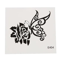 Cargar imagen en el visor de la galería, Klebetattoo temporär Tribal schwarz rose Schmetterling verschnörkelt 1 Bogen
