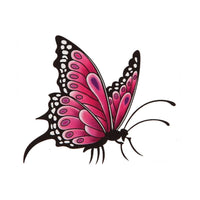 Cargar imagen en el visor de la galería, Klebetattoo temporär Schmetterling detailliert schwarz weiß lila pink 1 Bogen
