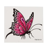 Cargar imagen en el visor de la galería, Klebetattoo temporär Schmetterling detailliert schwarz weiß lila pink 1 Bogen
