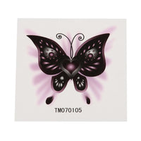 Cargar imagen en el visor de la galería, Klebetattoo temporär Schmetterling romantischer Style Herz schwarz grau lila  1 Bogen
