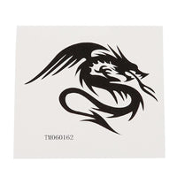 Cargar imagen en el visor de la galería, Klebetattoo temporär Tribal Feuer speihender Drache schwarz 1 Motiv 1 Bogen

