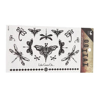 Load image into Gallery viewer, Klebetattoo Libellen verschiedene Designs schwarz Spruch Armband 16 Motive 1 Bogen
