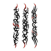 Cargar imagen en el visor de la galería, Klebetattoo Tribal diverse Muster länglich schwarz rot  Motive 1 Bogen
