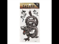 Load image into Gallery viewer, Klebetattoo Tribal schwarz chinesischer Drache grau 3 Motive 1 Bogen
