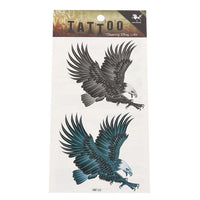 Cargar imagen en el visor de la galería, Klebetattoo Adler schwarz weiß grün Flügel ausgebreitet 2 Motive 1 Bogen
