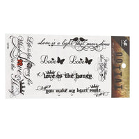 Cargar imagen en el visor de la galería, Klebetattoo Tattoos Love Sprüche gothic kursiv Vögel Schmetterlinge Krone 1 Bogen
