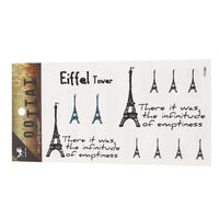Cargar imagen en el visor de la galería, Klebetattoo Eiffelturm Spruch Unendlichkeit der Leere 1 Bogen 6 Motive Tattoos
